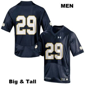 Notre Dame Fighting Irish Men's Matt Salerno #29 Navy Under Armour No Name Authentic Stitched Big & Tall College NCAA Football Jersey TDP5499RP